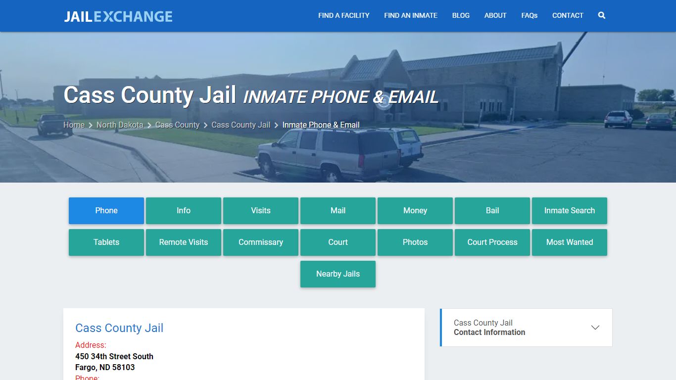 Inmate Phone - Cass County Jail, ND - Jail Exchange